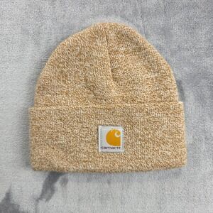 Carhartt Beanie Youth OS Tan Marled Knit Logo Patch AH8998 Hat